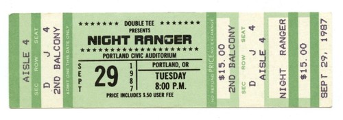 Biglietto night ranger vintage - biglietto,